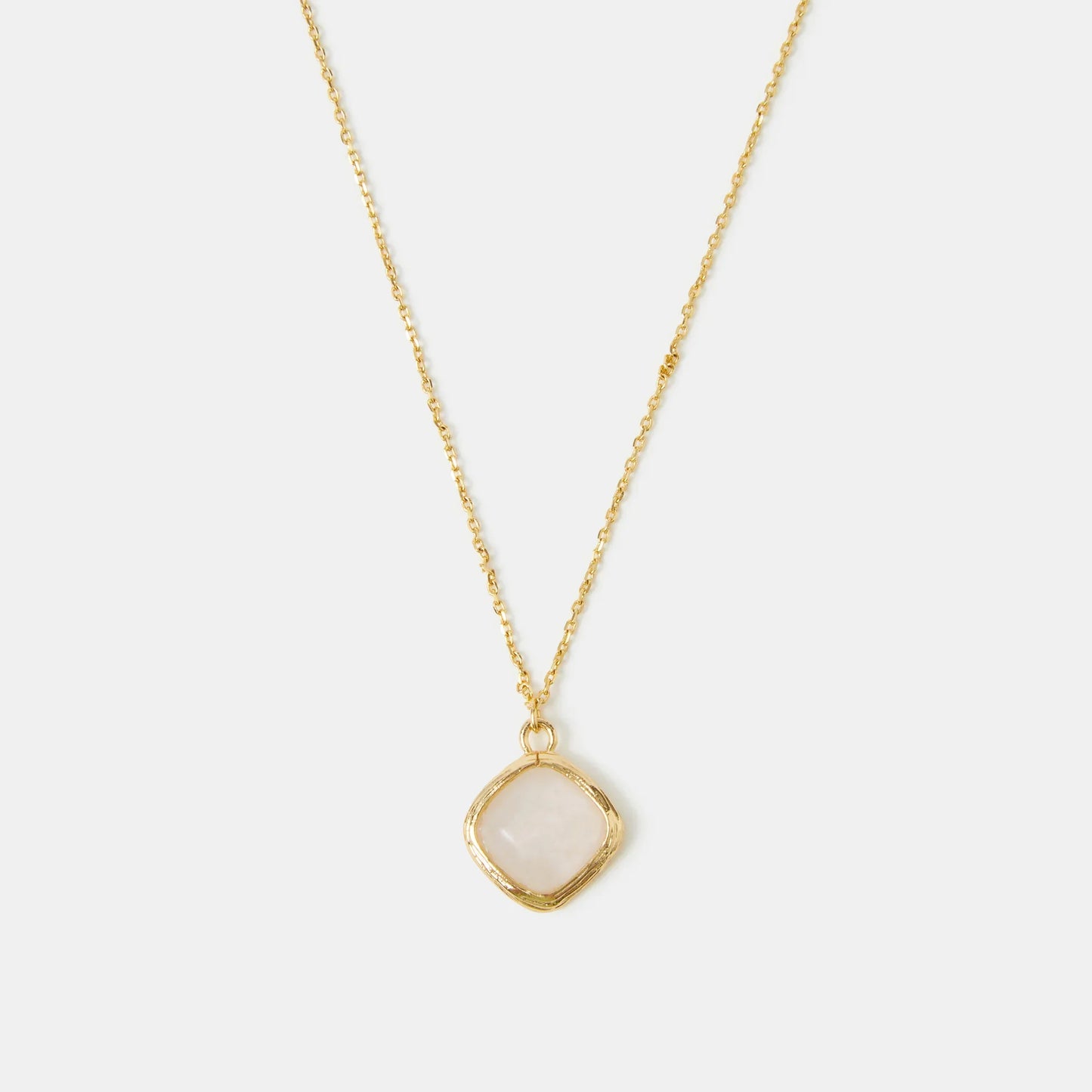14k Gold-Plated Cloudy Quartz Pendant Necklace