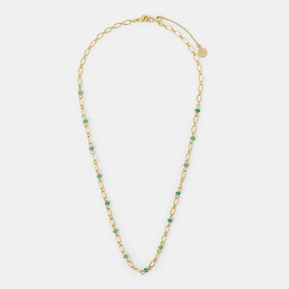14k Gold-Plated Aventurine Paperclip Necklace