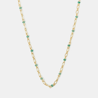 14k Gold-Plated Aventurine Paperclip Necklace