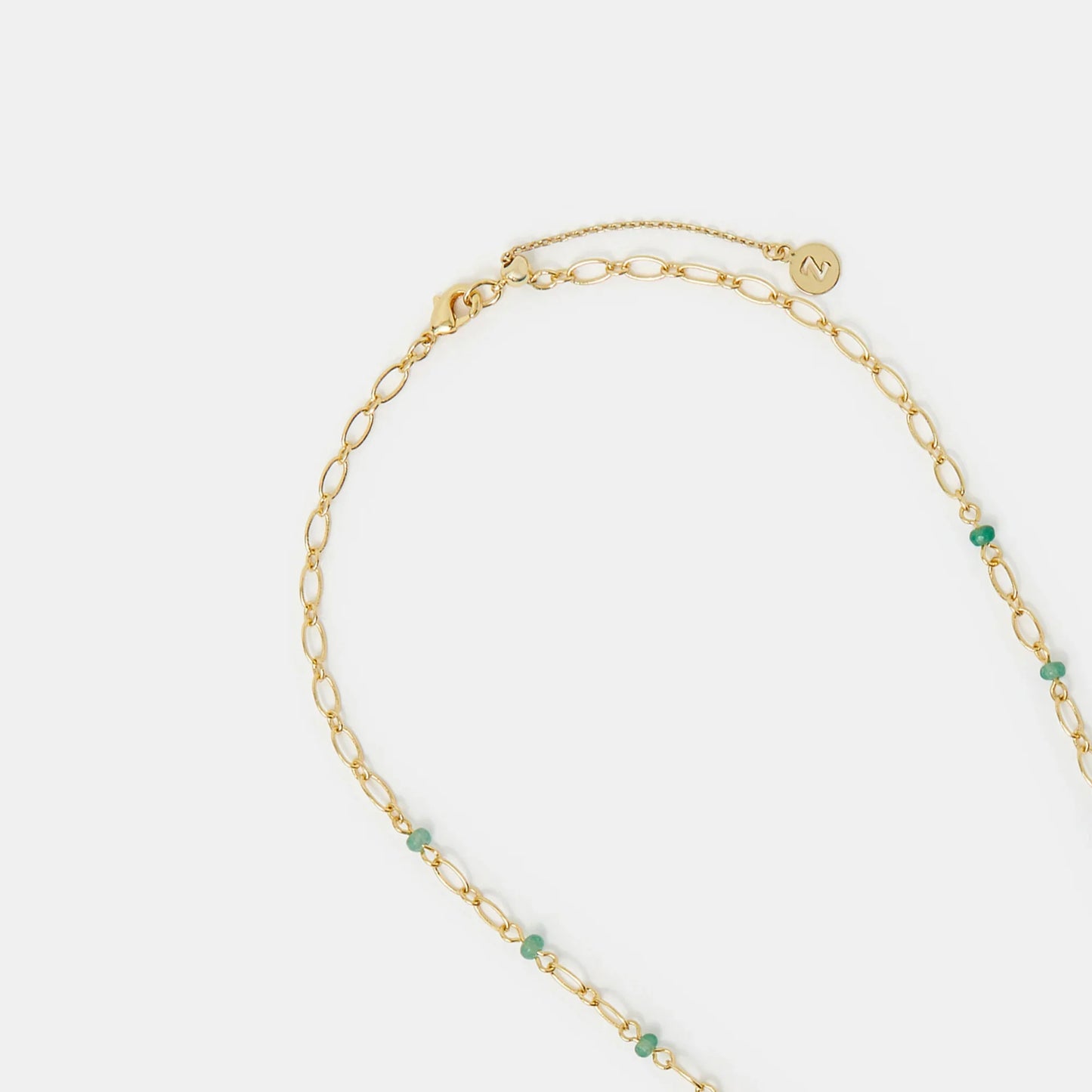 14k Gold-Plated Aventurine Paperclip Necklace