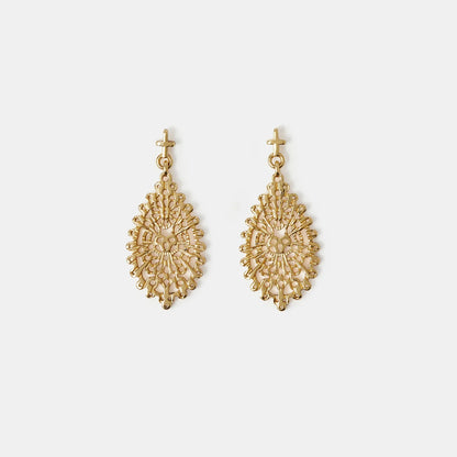 14k Gold-Plated Filigree Teardrop Earrings