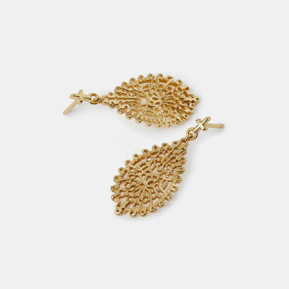 14k Gold-Plated Filigree Teardrop Earrings