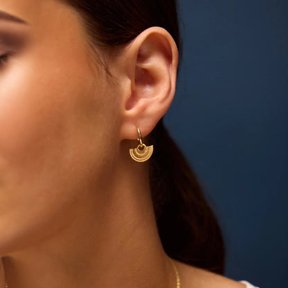 14k Gold-Plated Fan Drop Earrings