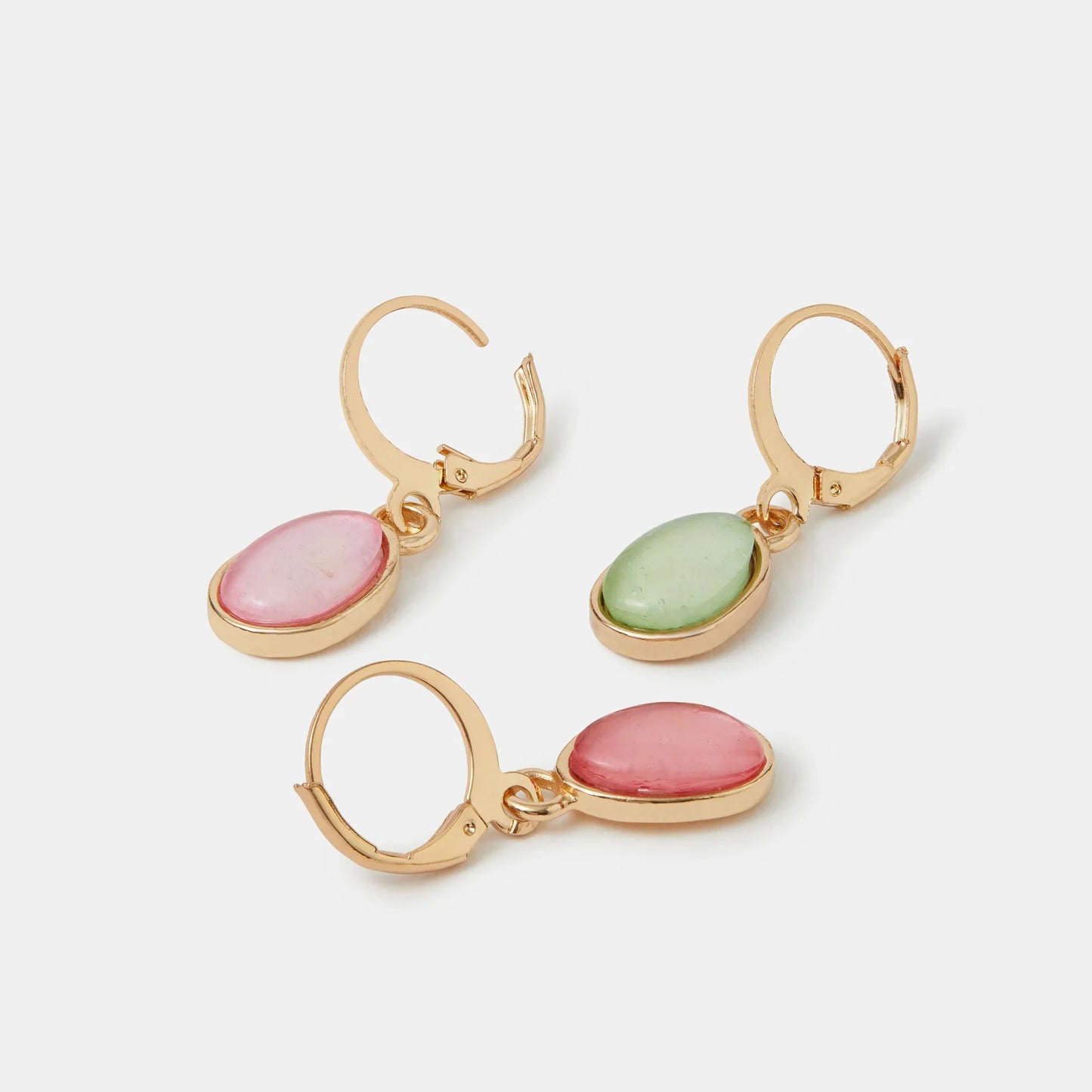 Mini Stone Drop Hoop Earrings Pack of 3