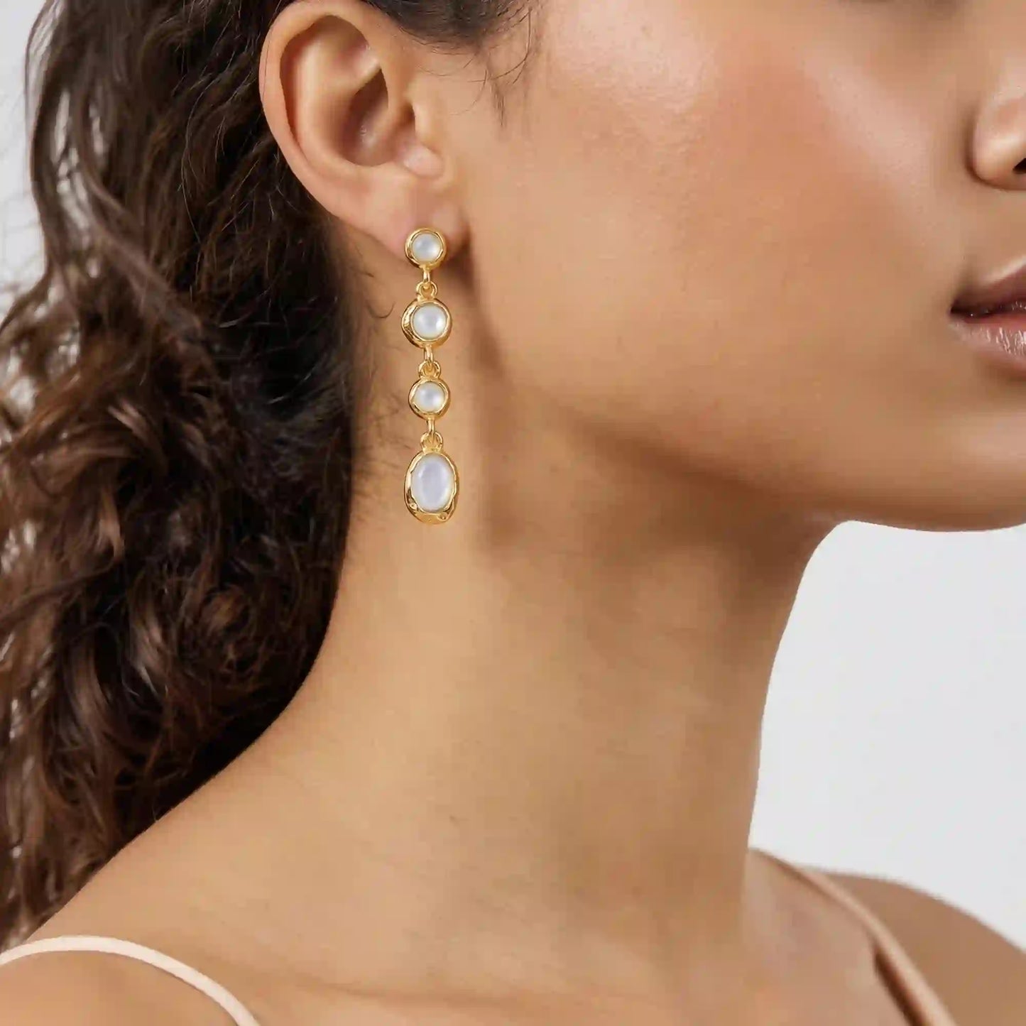 Faux Mini Stone drop earrings in Blue