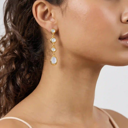 Faux Mini Stone drop earrings in Blue