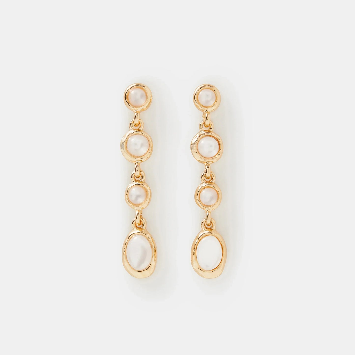 Faux pearl drop earrings in Blue