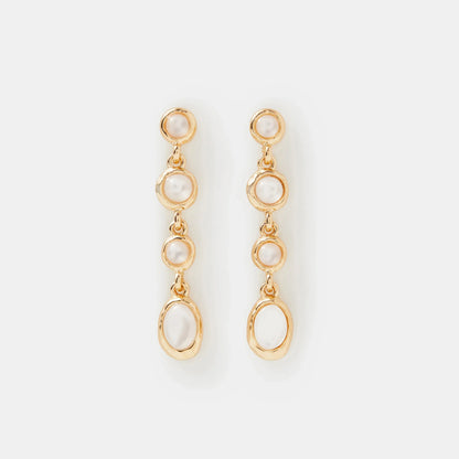 Faux pearl drop earrings in Blue
