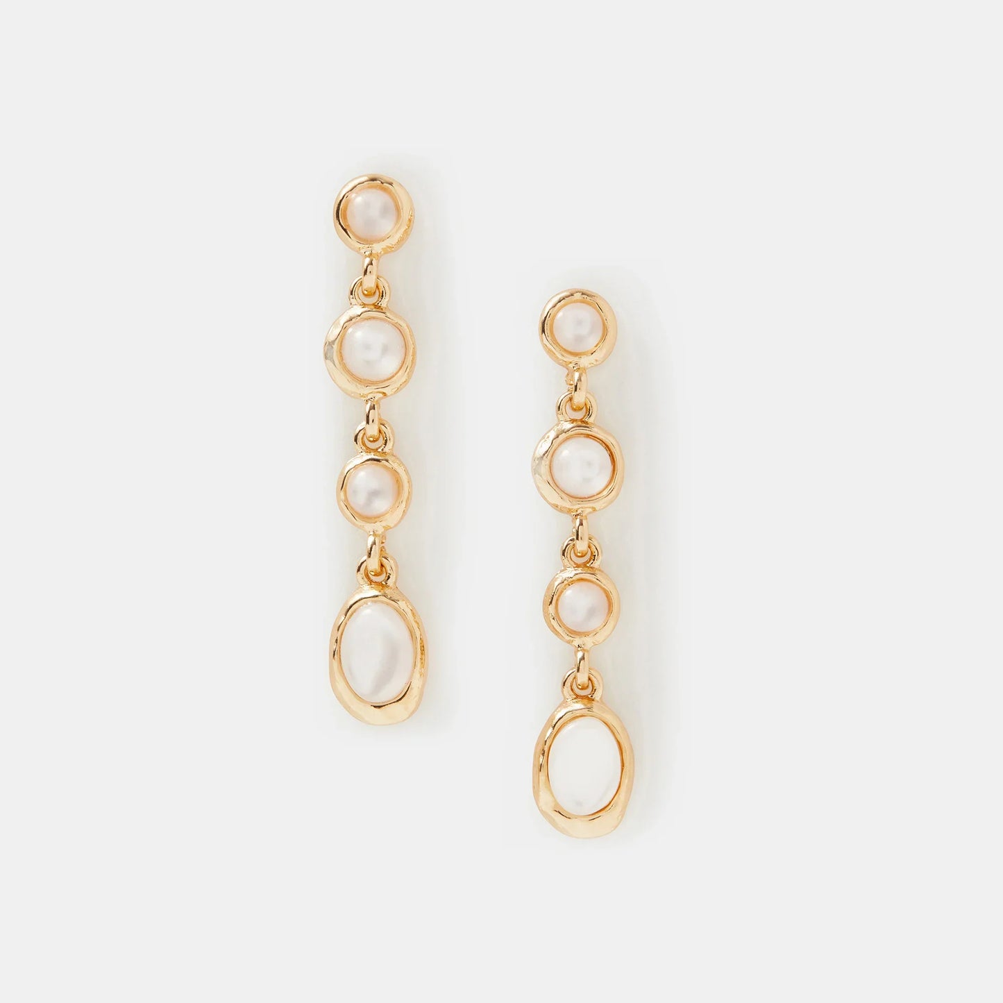 Faux pearl drop earrings in Blue