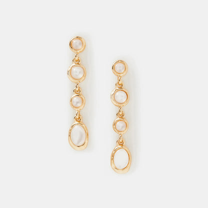 Faux pearl drop earrings in Blue