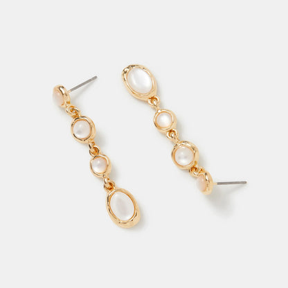 Faux pearl drop earrings in Blue