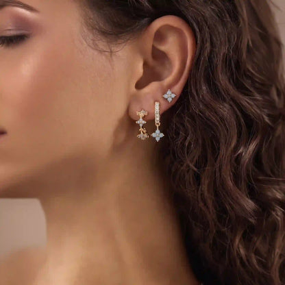 Gem Cross Stud & Hoop Earrings Pack of 3
