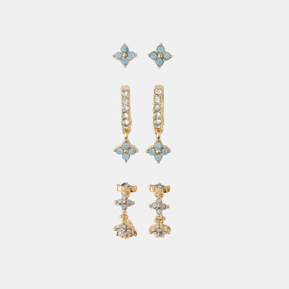 Gem Cross Stud & Hoop Earrings Pack of 3
