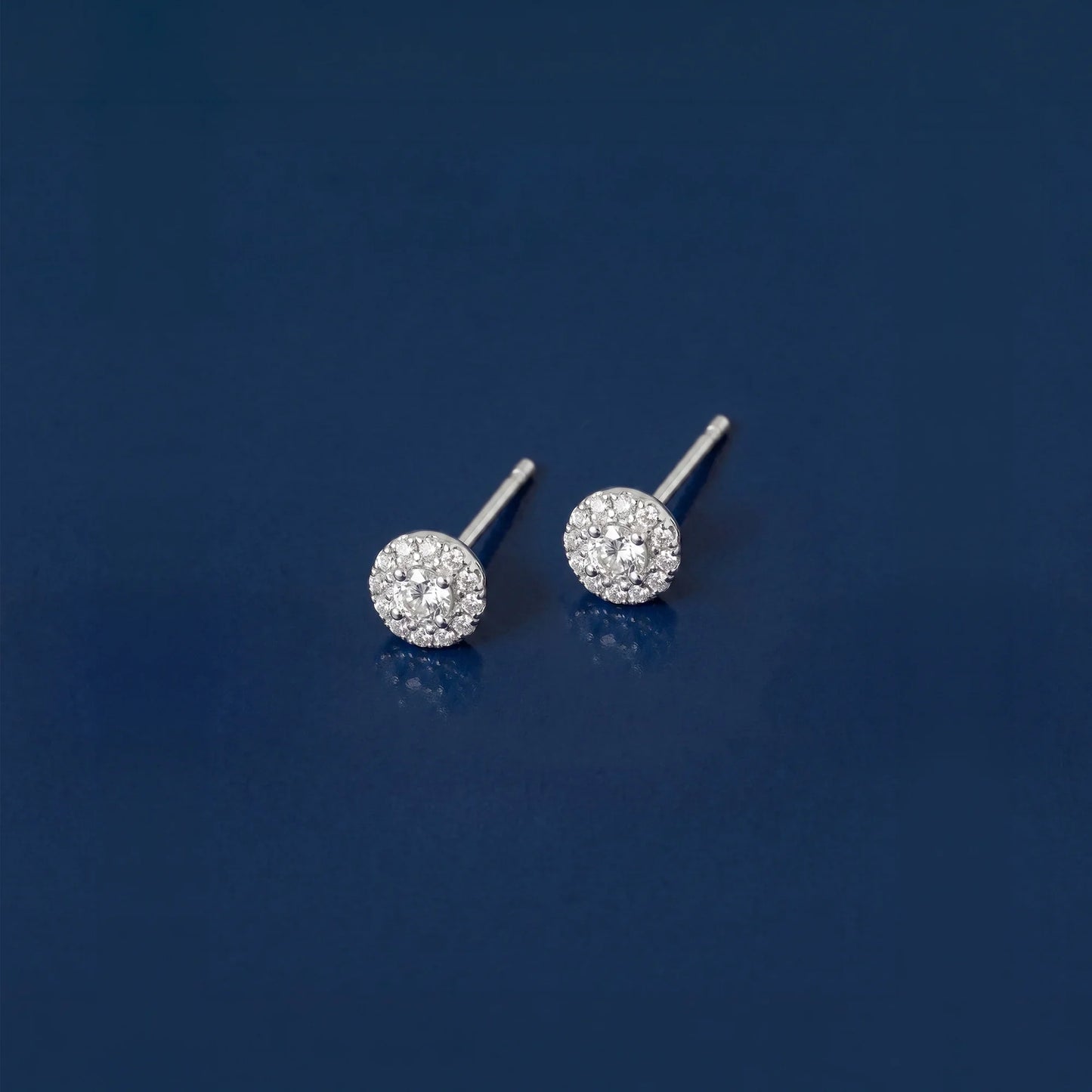 925 Sterling Silver Halo Stud Earrings