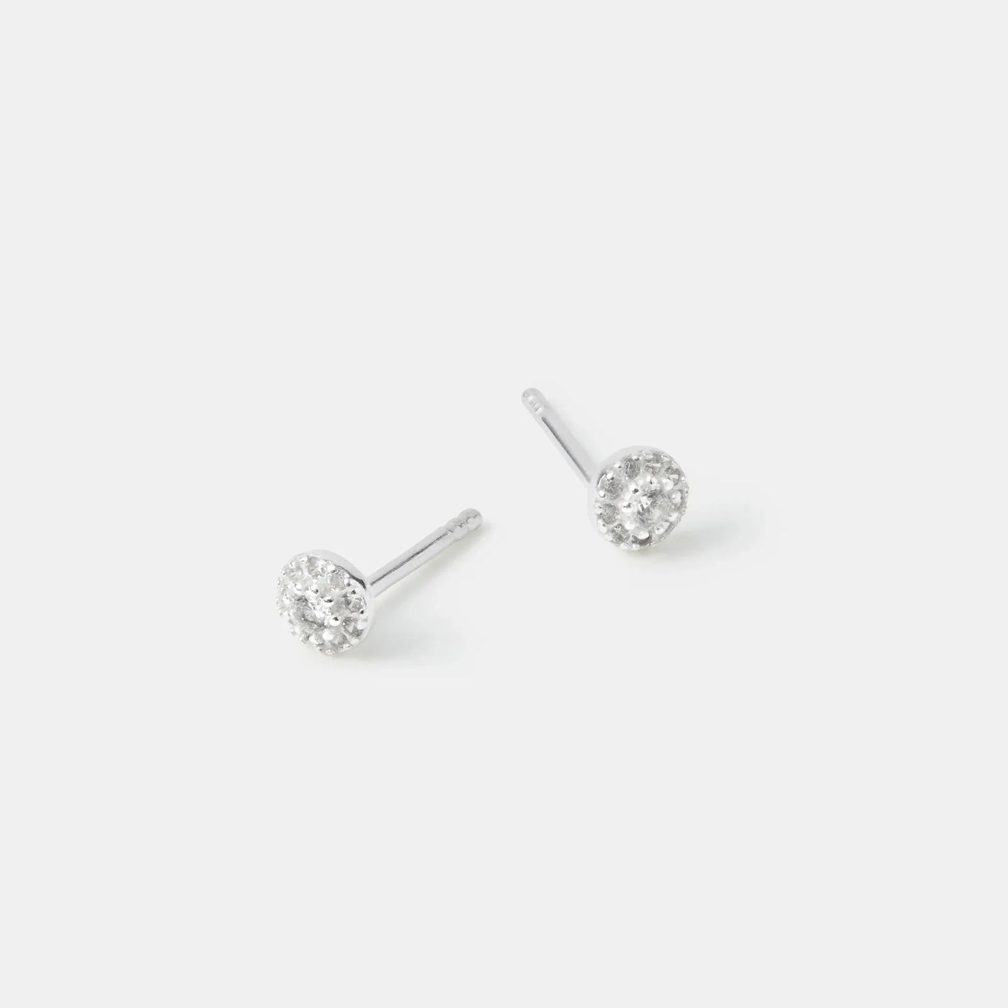 925 Sterling Silver Halo Stud Earrings