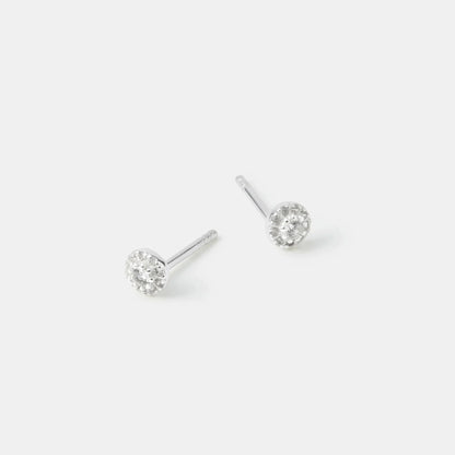 925 Sterling Silver Halo Stud Earrings
