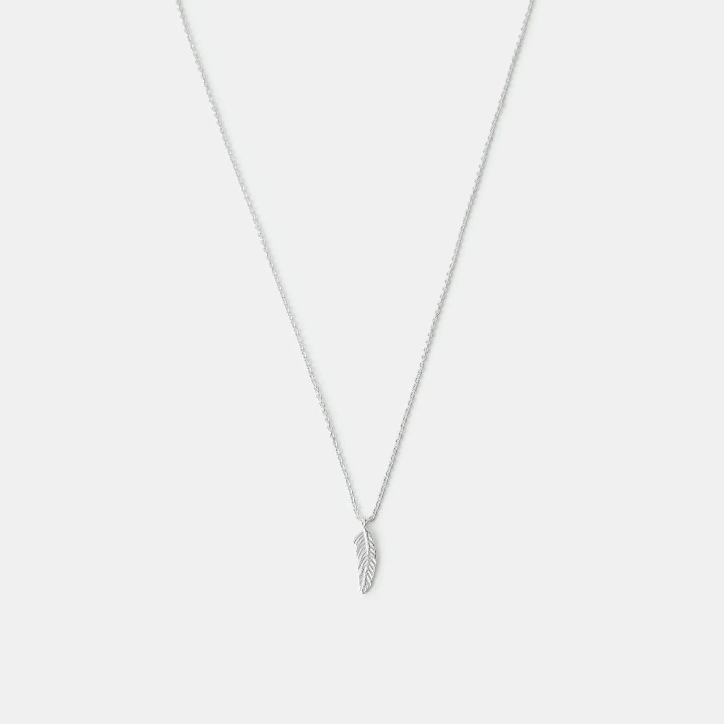 925 Sterling Silver Feather Pendant Necklace