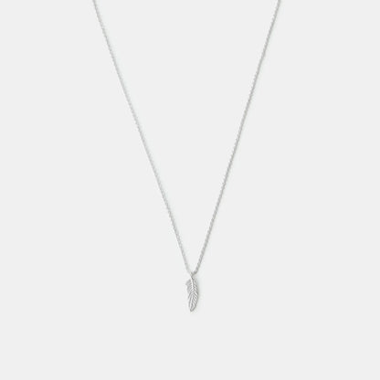 925 Sterling Silver Feather Pendant Necklace
