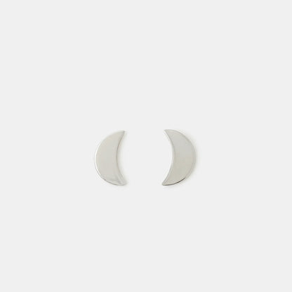 925 Sterling Silver Crescent Moon Stud Earrings