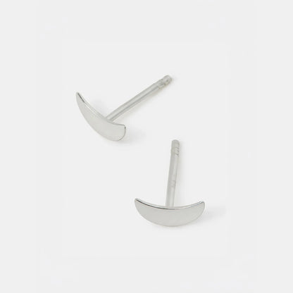 925 Sterling Silver Crescent Moon Stud Earrings