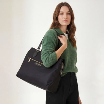 Black Mayra Nylon Tote