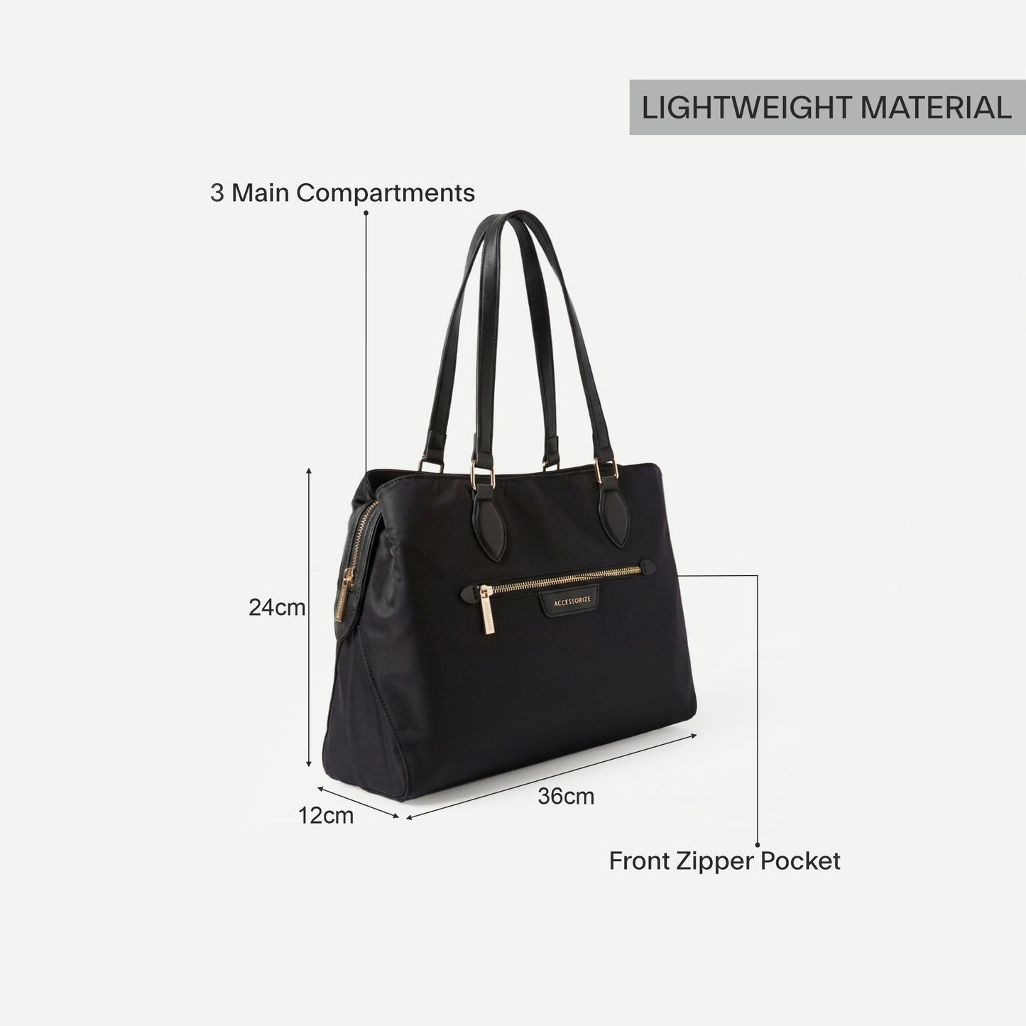 Black Mayra Nylon Tote