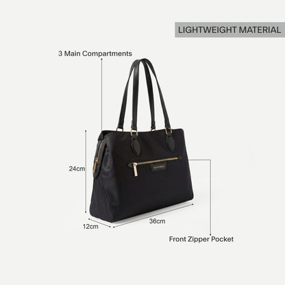 Black Mayra Nylon Tote