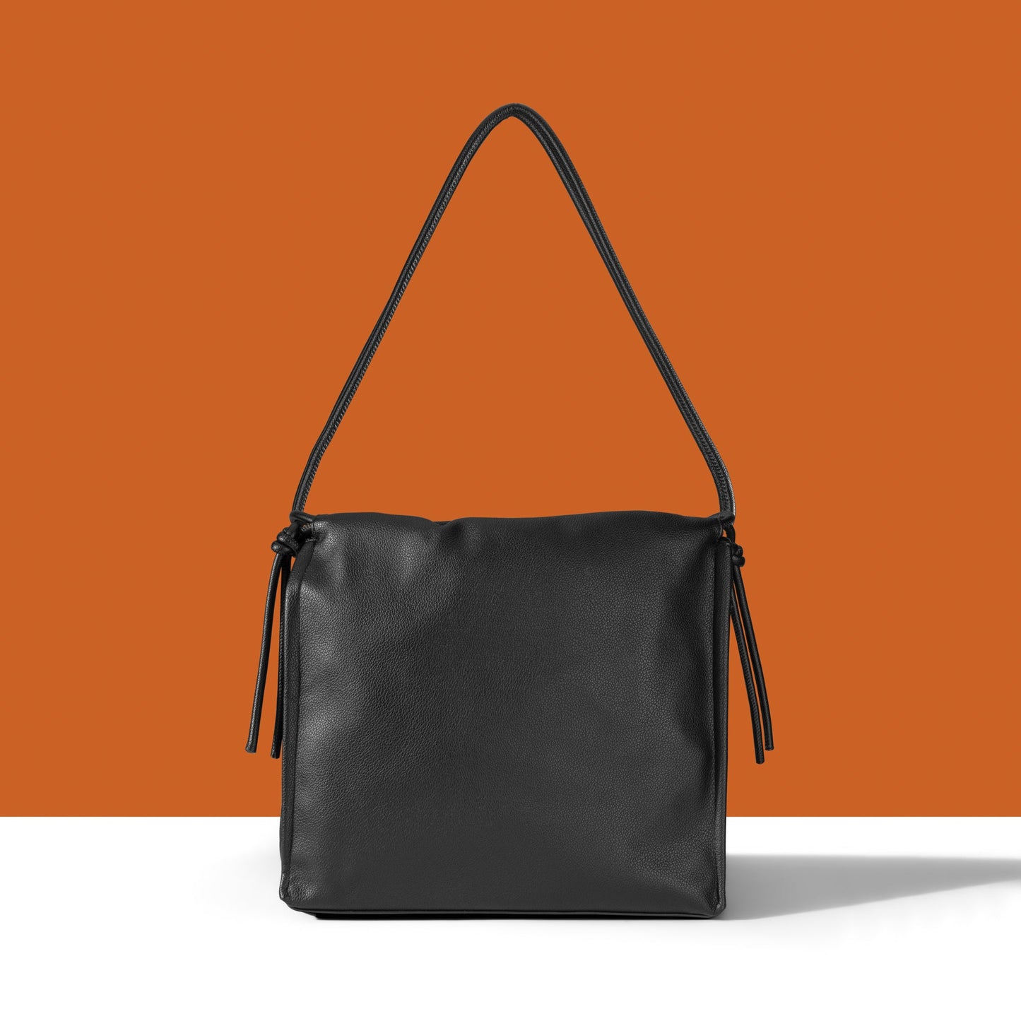 Women's Black Ruched Large Shoulder Bag