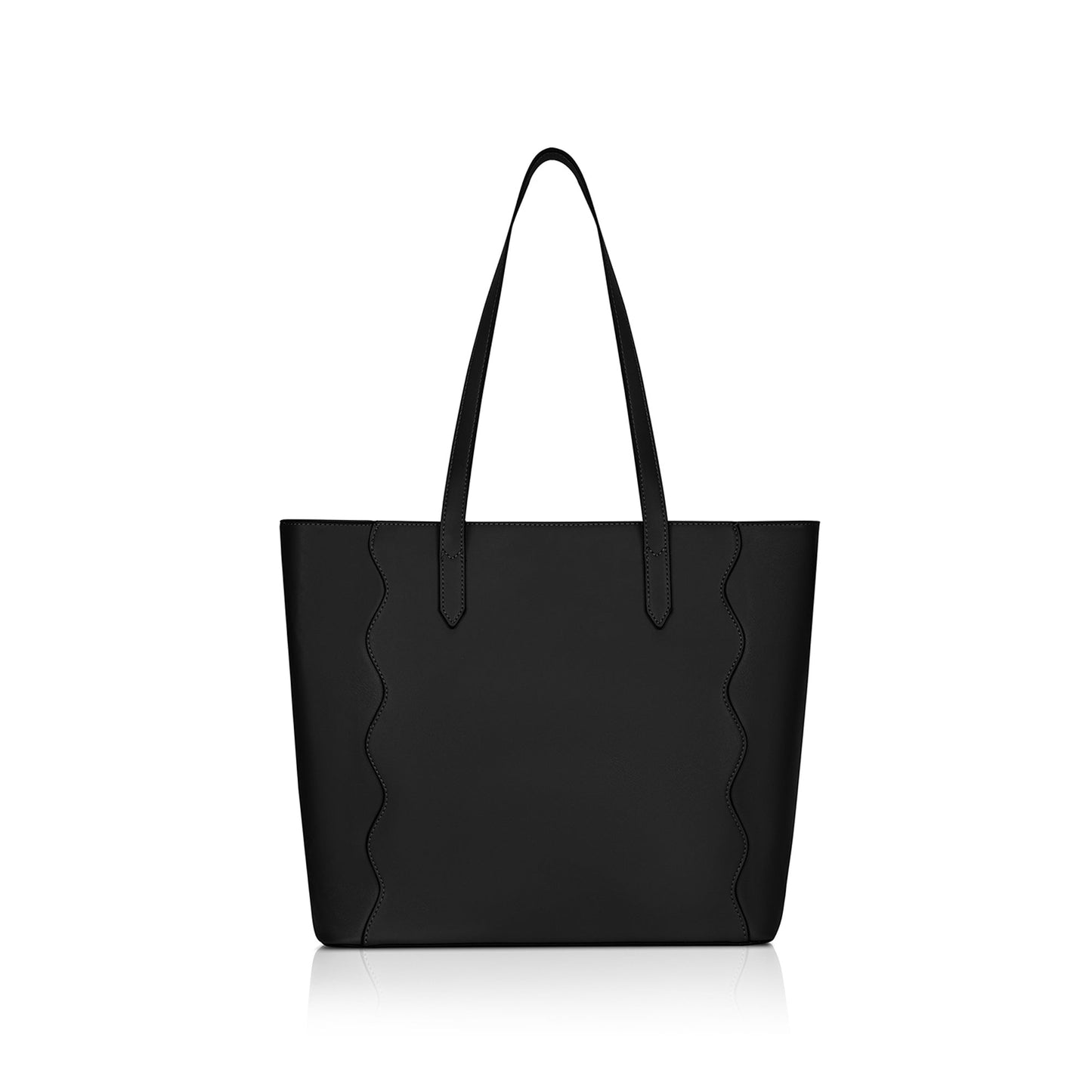 Black Wavy Stitch Tote