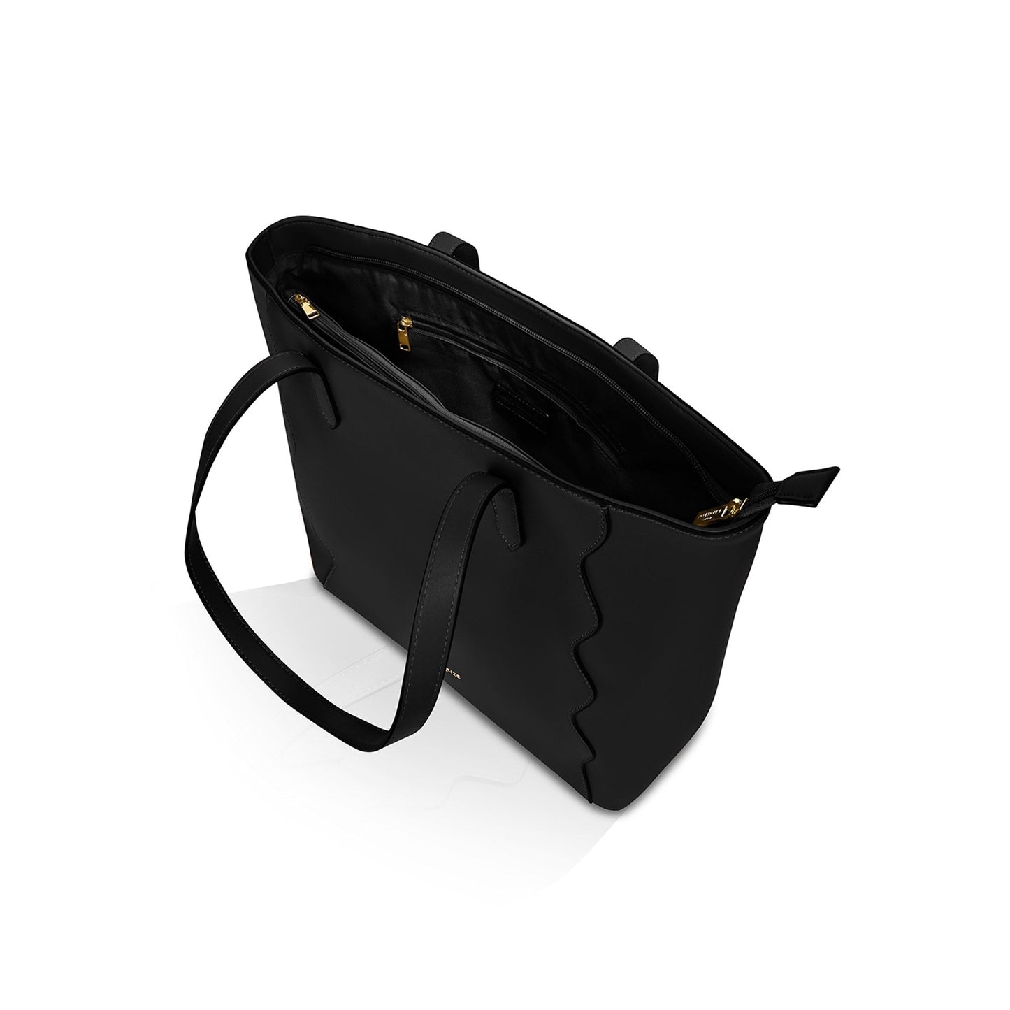 Black Wavy Stitch Tote