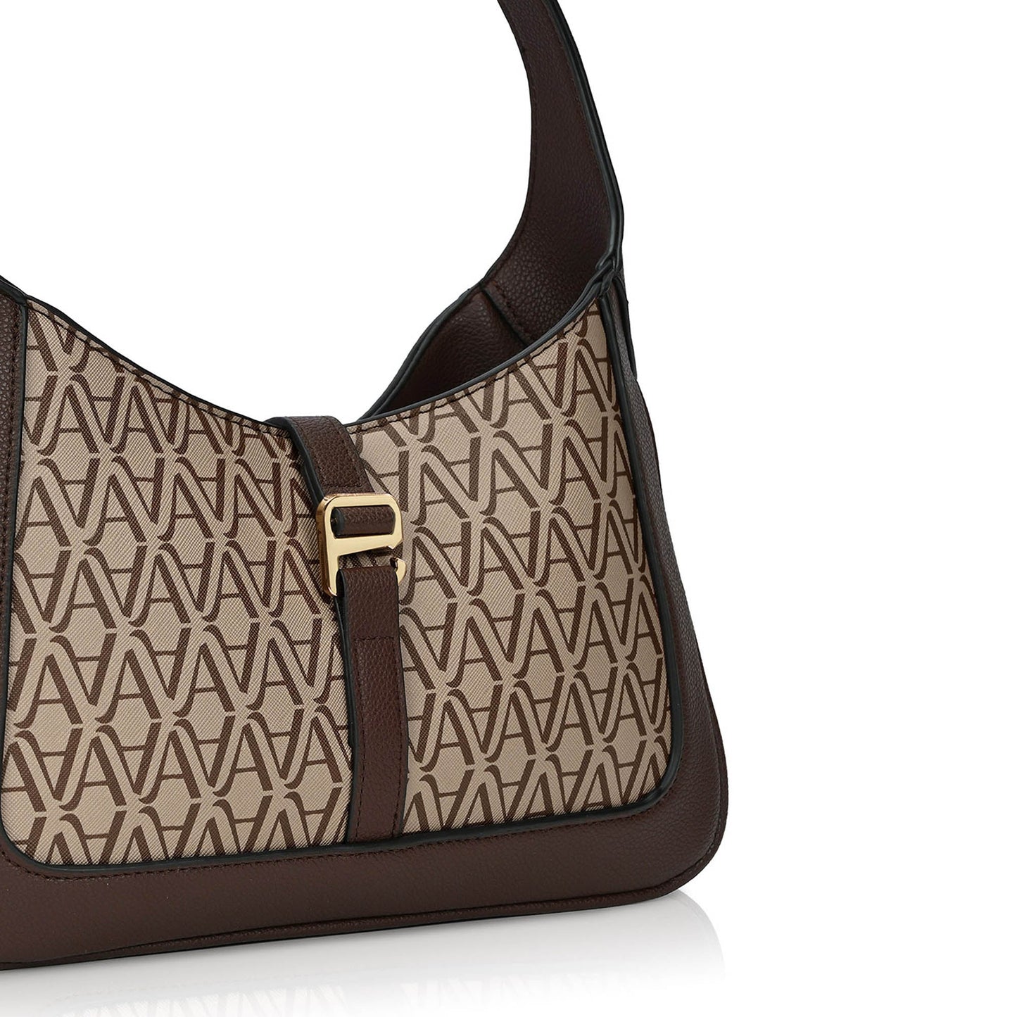 Brown Angie Monogram Shoulder Bag