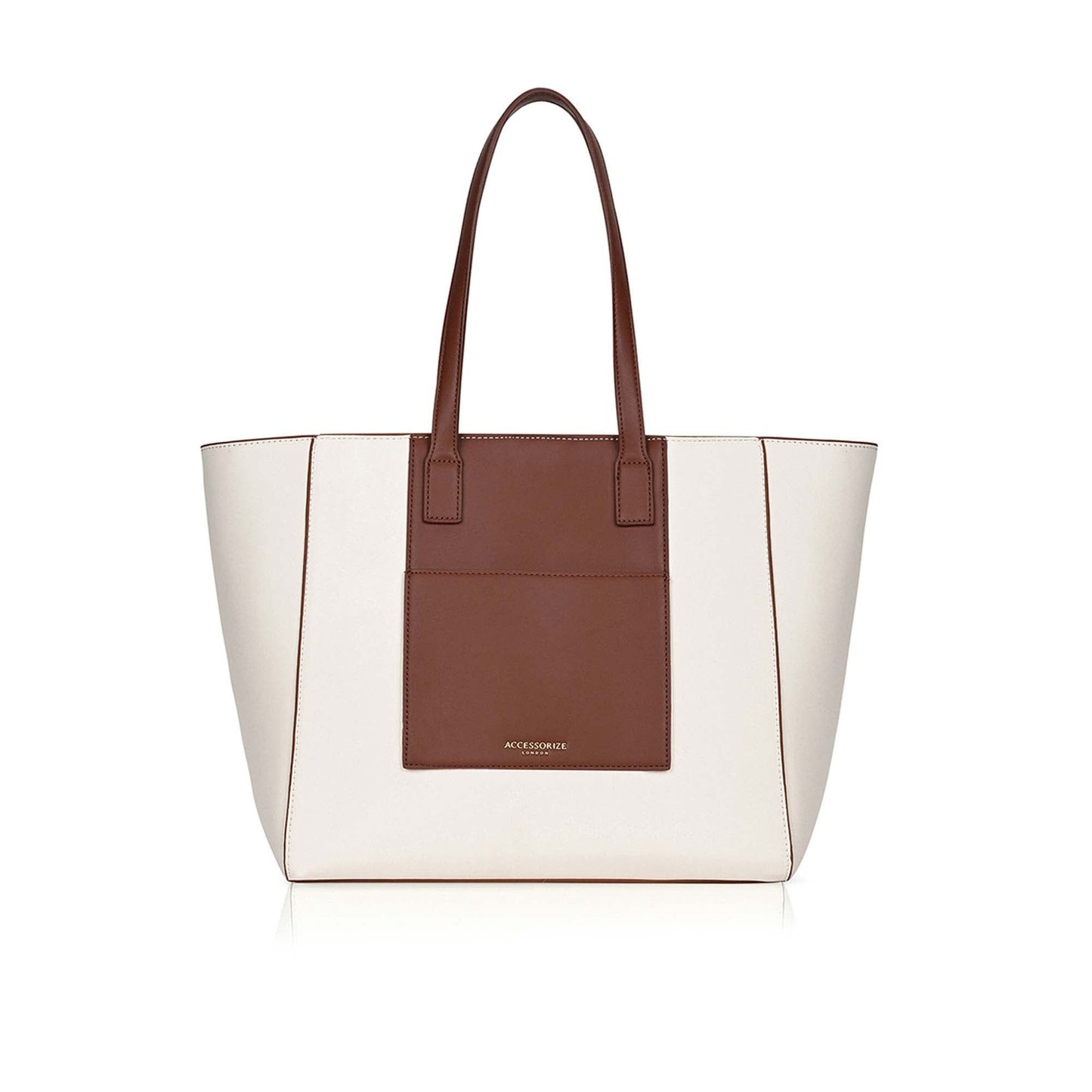 White Colorblock Tote