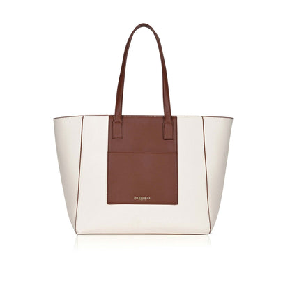 White Colorblock Tote