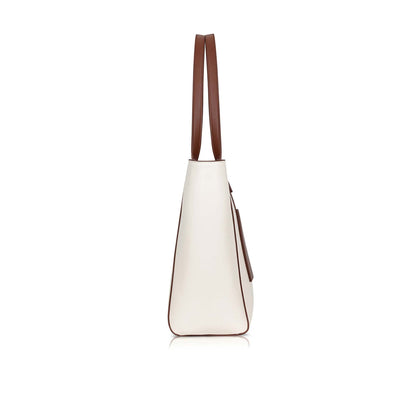 White Colorblock Tote