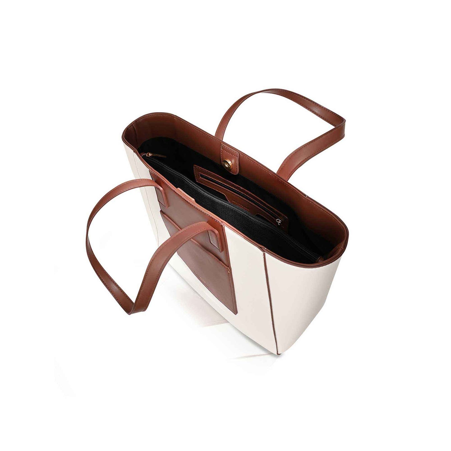 White Colorblock Tote