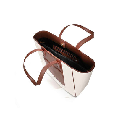 White Colorblock Tote
