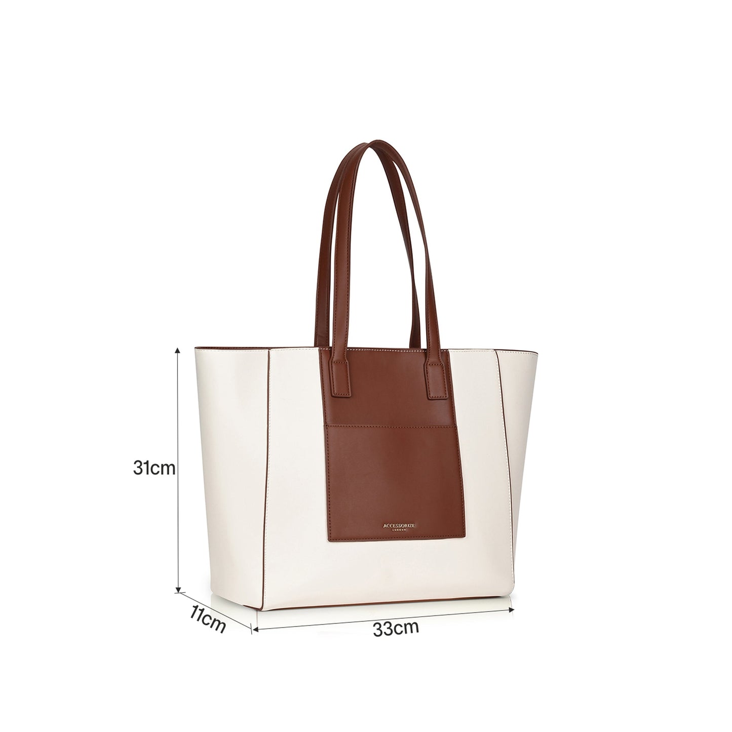 White Colorblock Tote