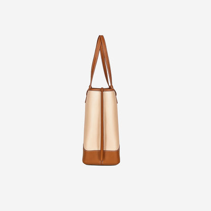 Beige & Tan Two-Tone Adore Work Tote