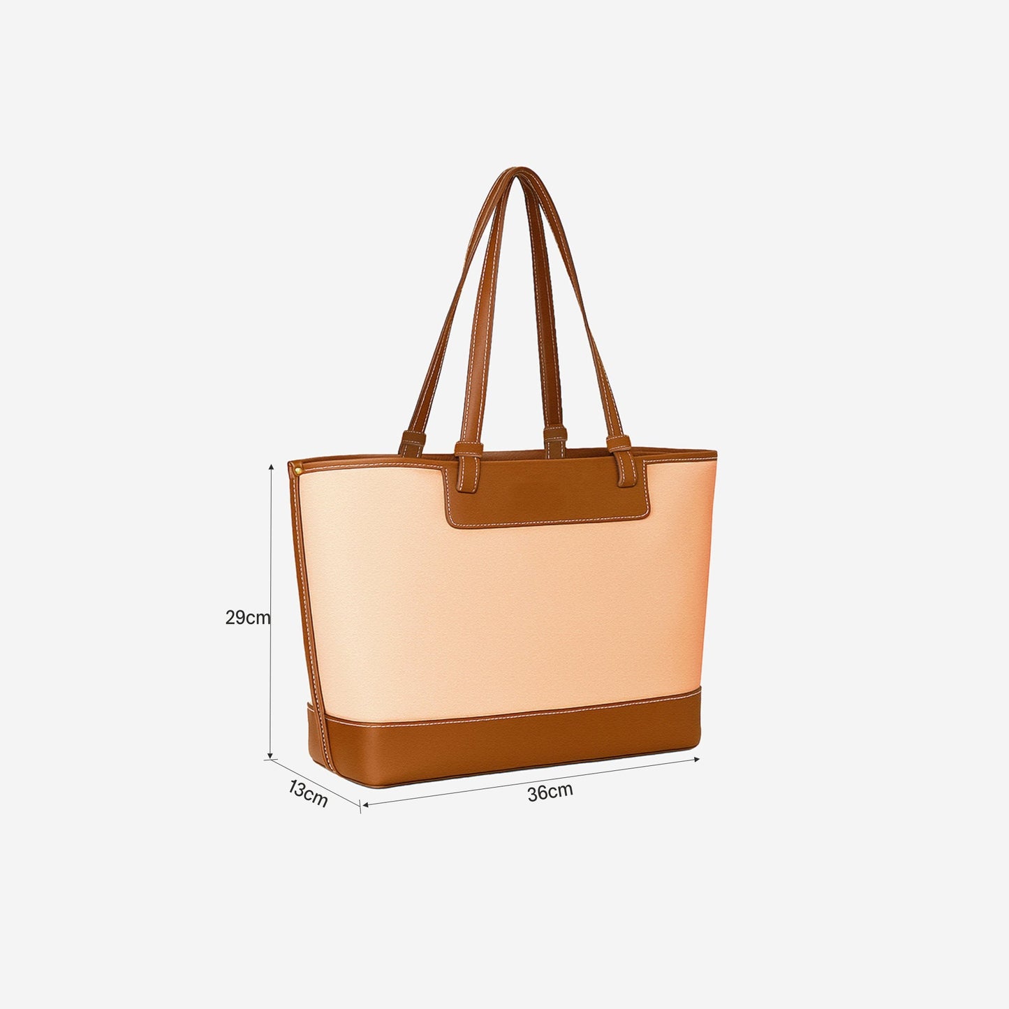 Beige & Tan Two-Tone Adore Work Tote