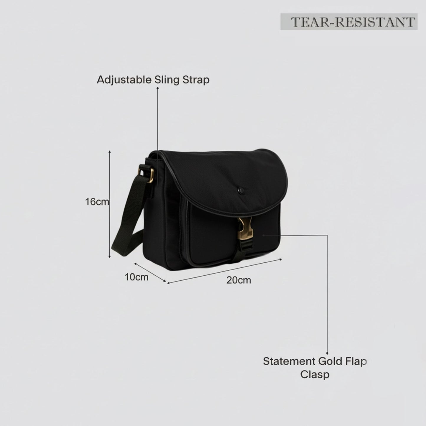 Black Kourtney Nylon Sling