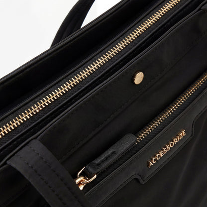 Black Siona Multi-Pocket Tote