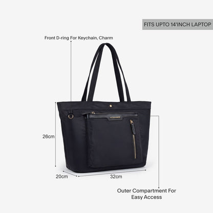 Black Siona Multi-Pocket Tote