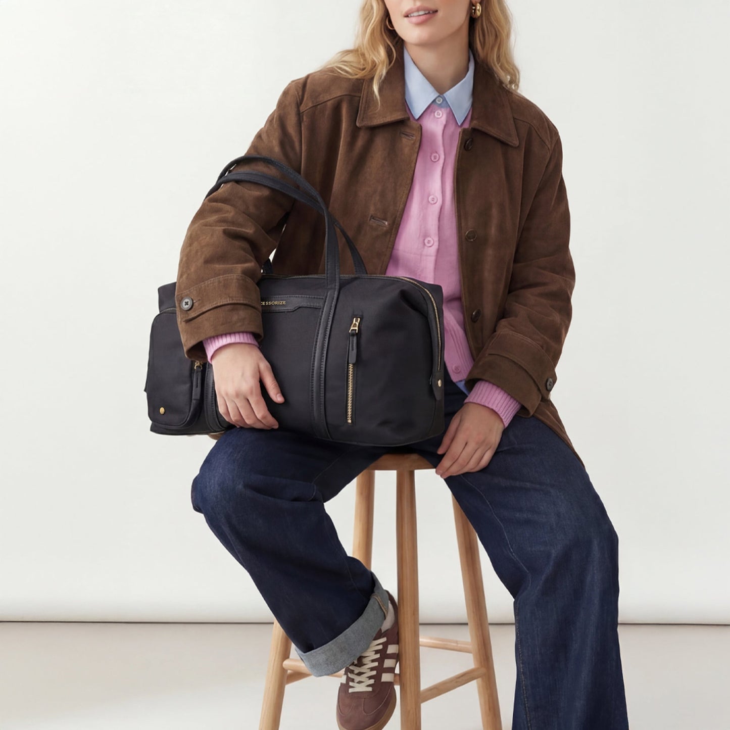 Black Vesta Multi-Pocket Weekender