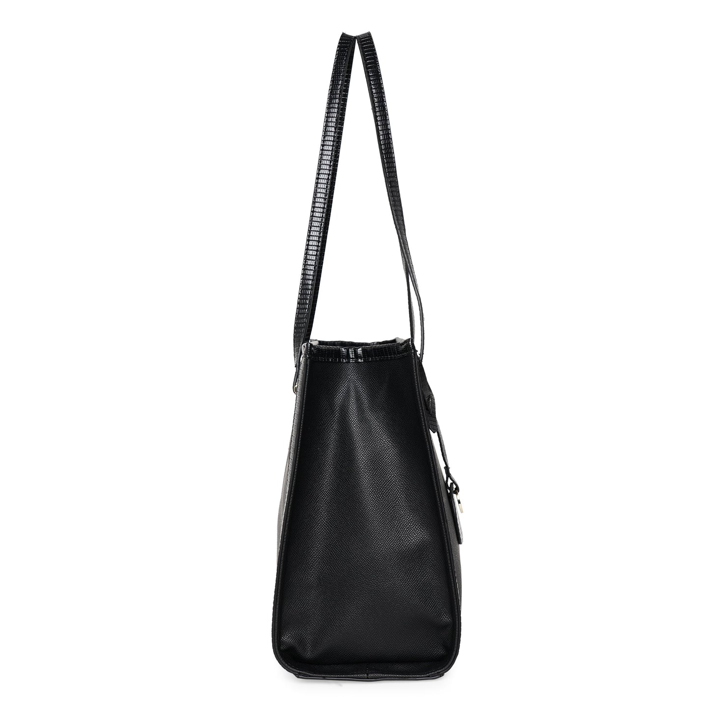Women'S Faux Leather Black Rosie Book Tote Bag