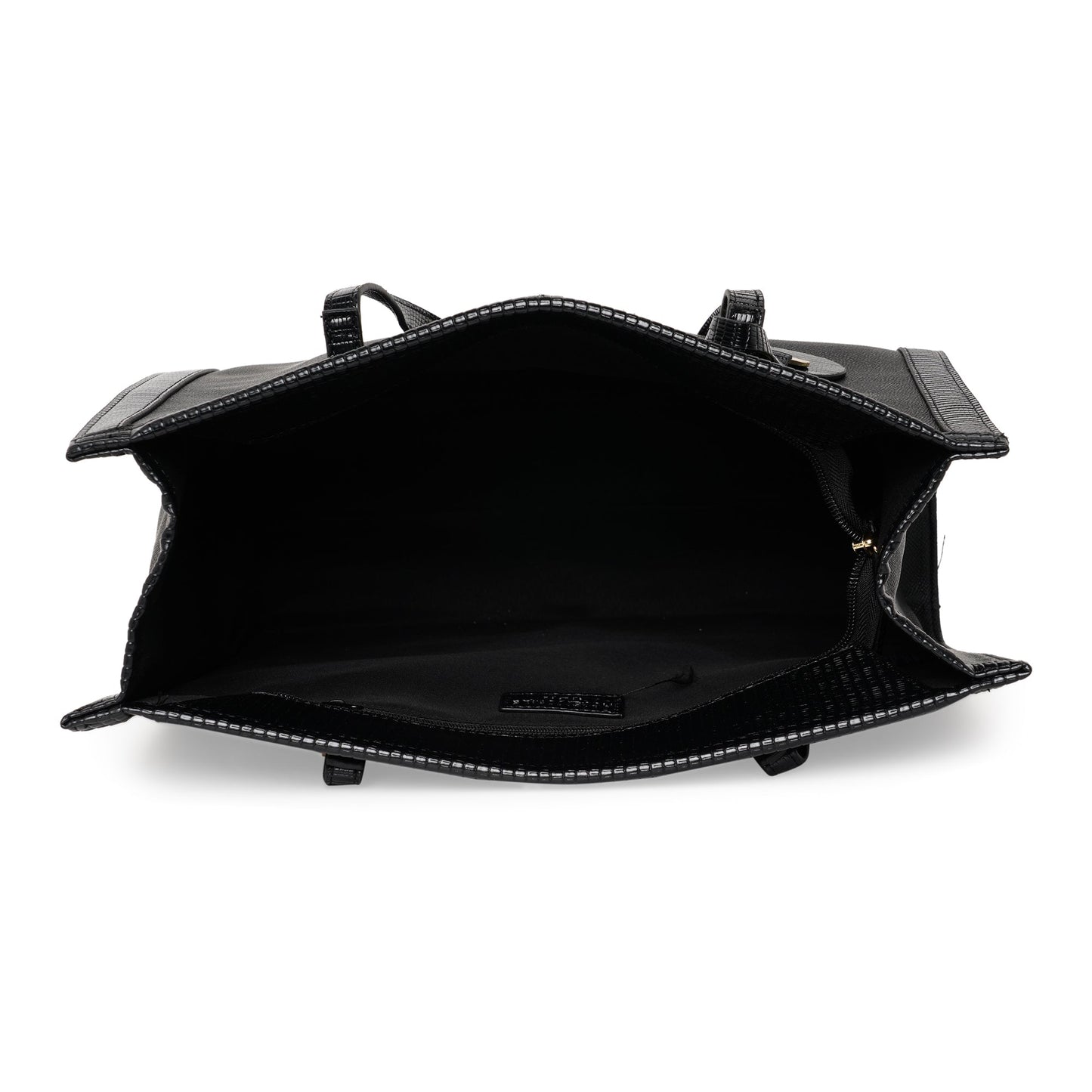 Women'S Faux Leather Black Rosie Book Tote Bag