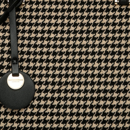 Women's Fabric Black & White Rosie Book Tote Bag