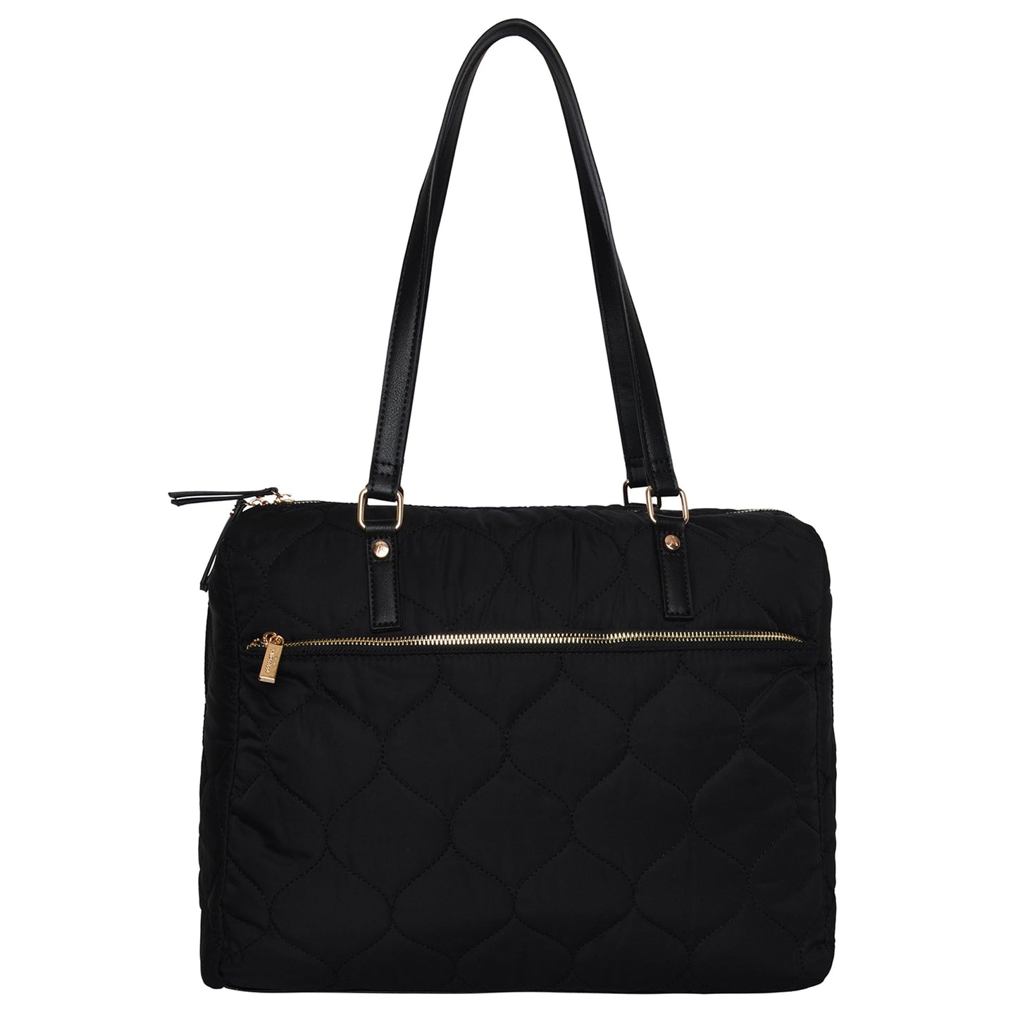 Women's Faux Leather Black Emmie Quilted Weekender Bag