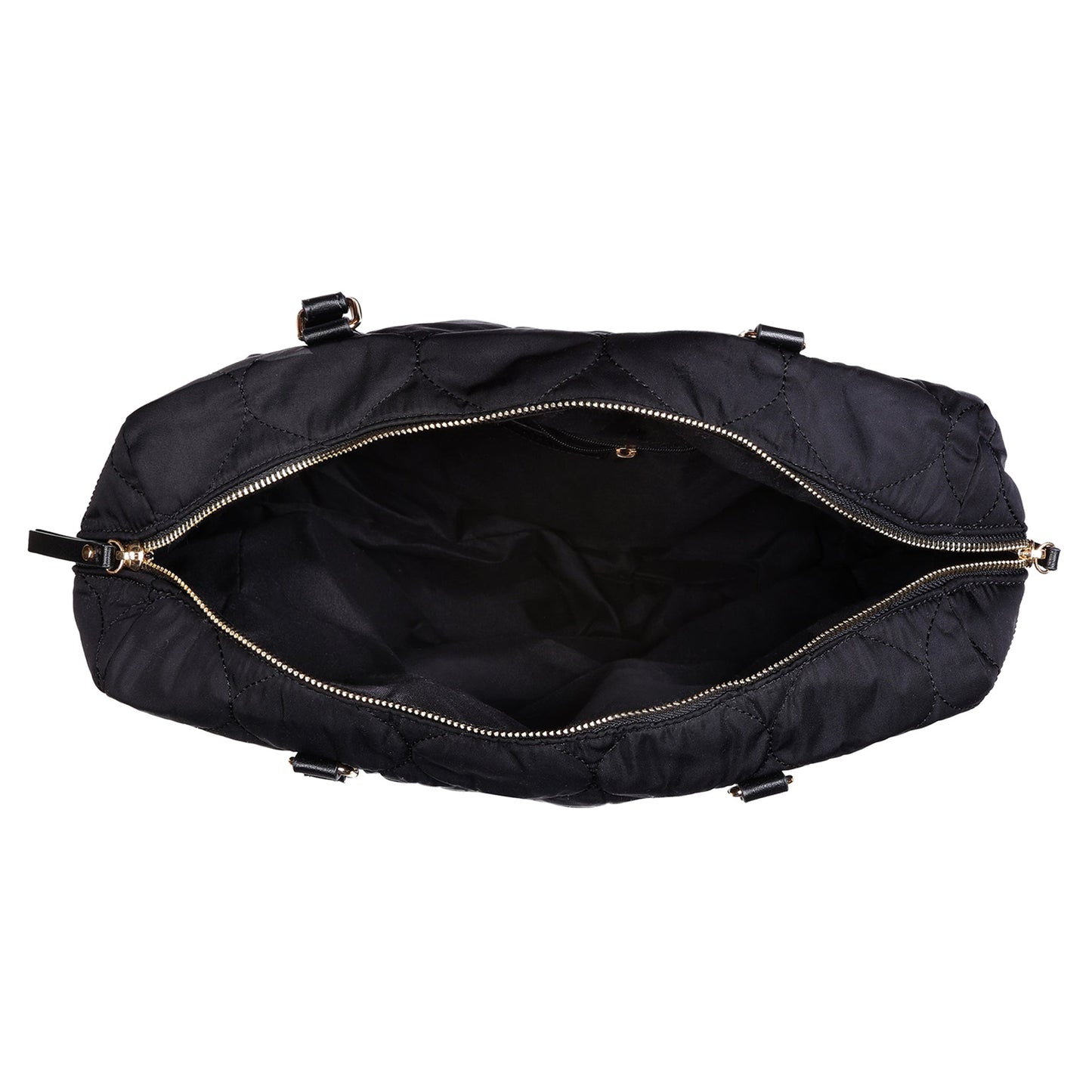 Women's Faux Leather Black Emmie Quilted Weekender Bag