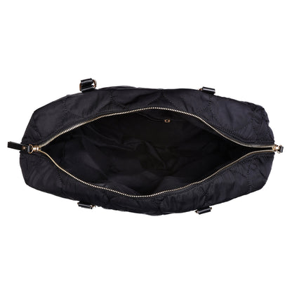 Women's Faux Leather Black Emmie Quilted Weekender Bag