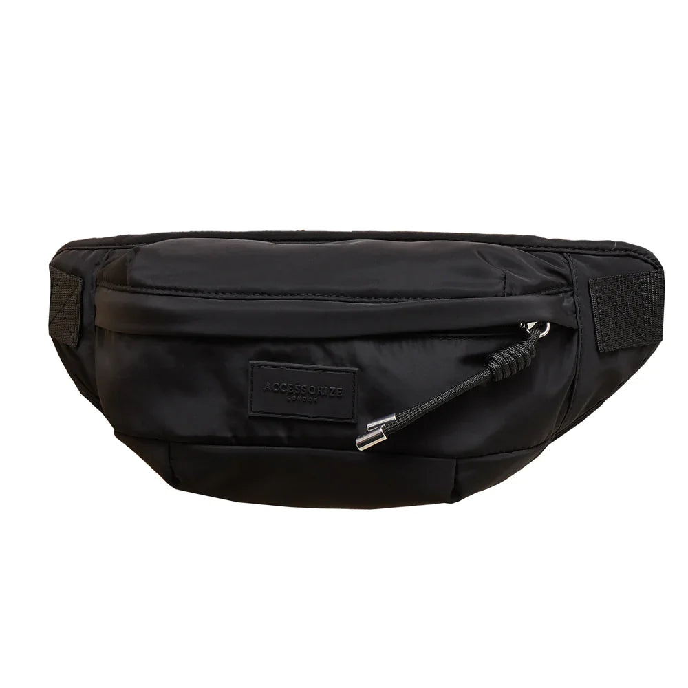 Women's Recycled Nylon Black Bumbag